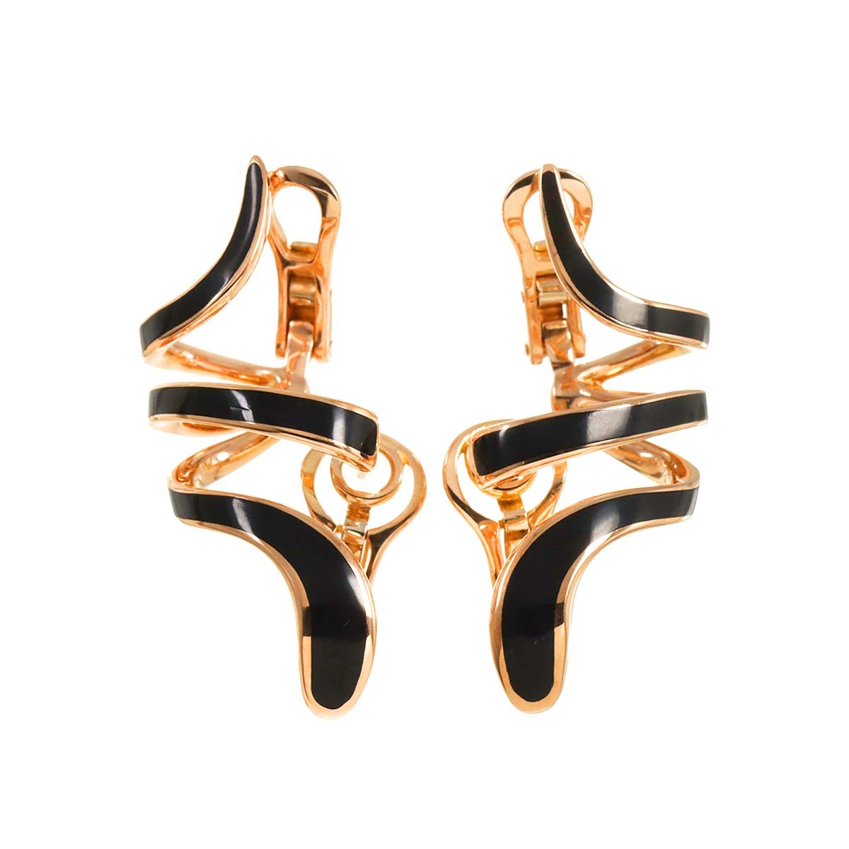 Luxury Promise Japan DAMIANI Eden Ceramic Diamond Earrings Pierced 18K K18 PG 750 90287048