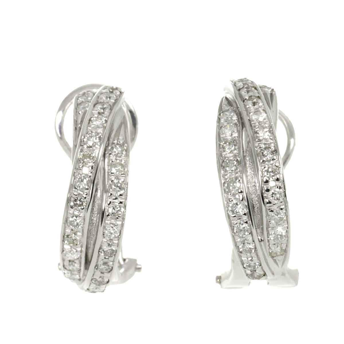 Luxury Promise Japan Diamond 0.34ct/0.34ct 0.25ct/0.25ct Earrings Clip-on Pierced 18K WG 750 90284380