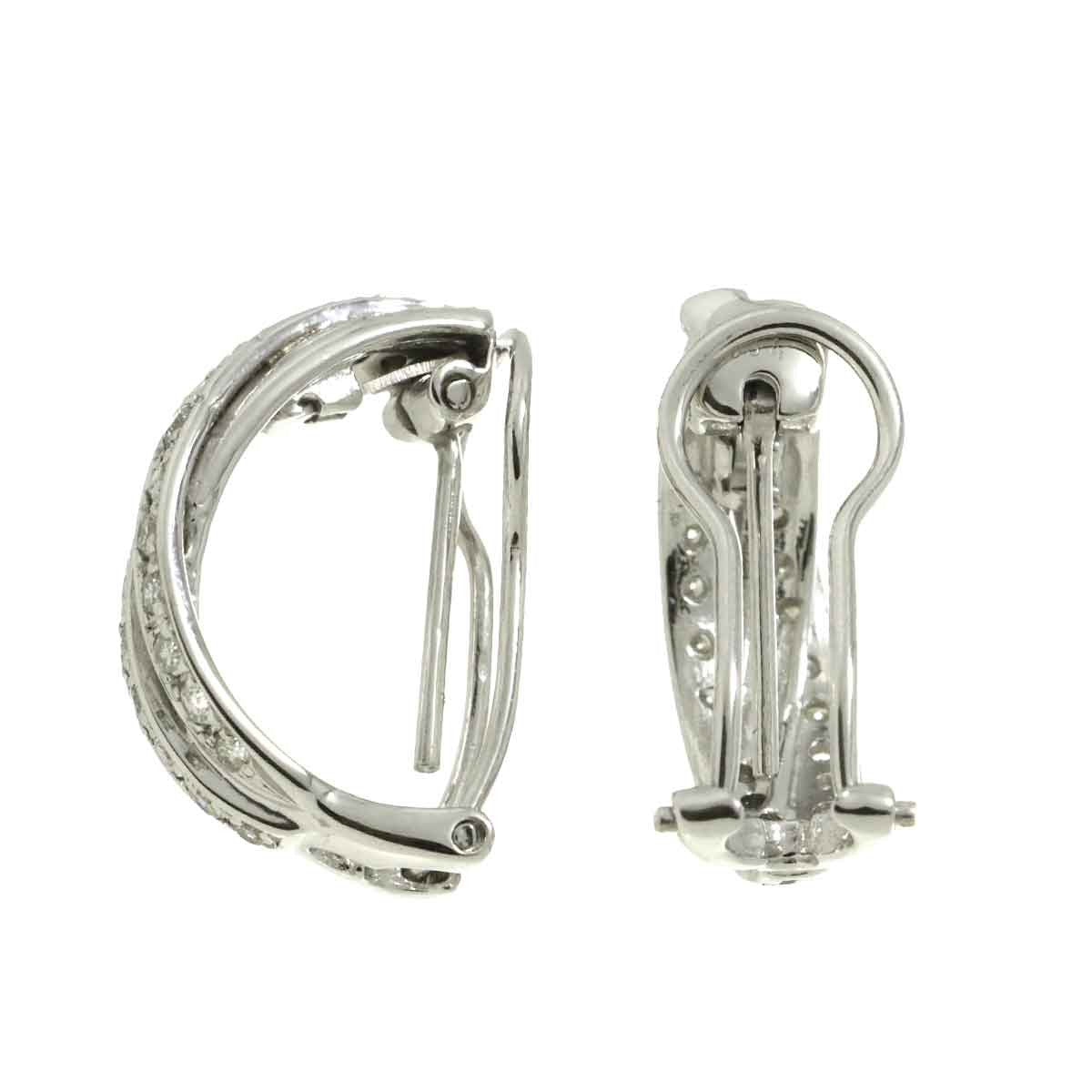 Luxury Promise Japan Diamond 0.34ct/0.34ct 0.25ct/0.25ct Earrings Clip-on Pierced 18K WG 750 90284380