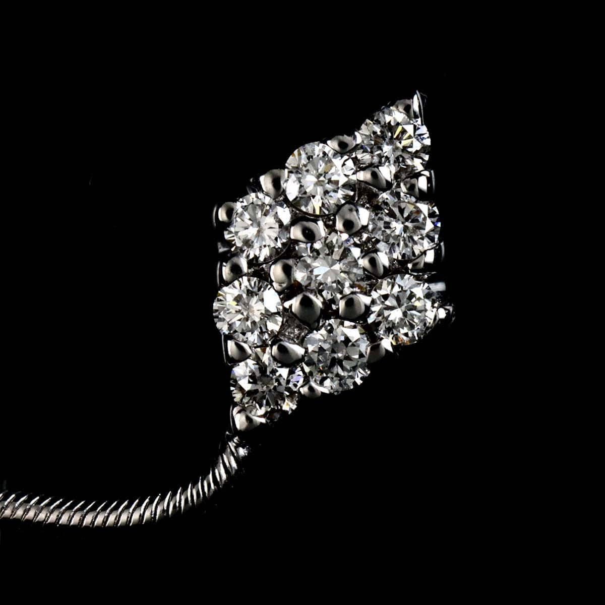 Luxury Promise Japan Ponte Vecchio Diamond Earrings Pierced 18K WG 750 90305480