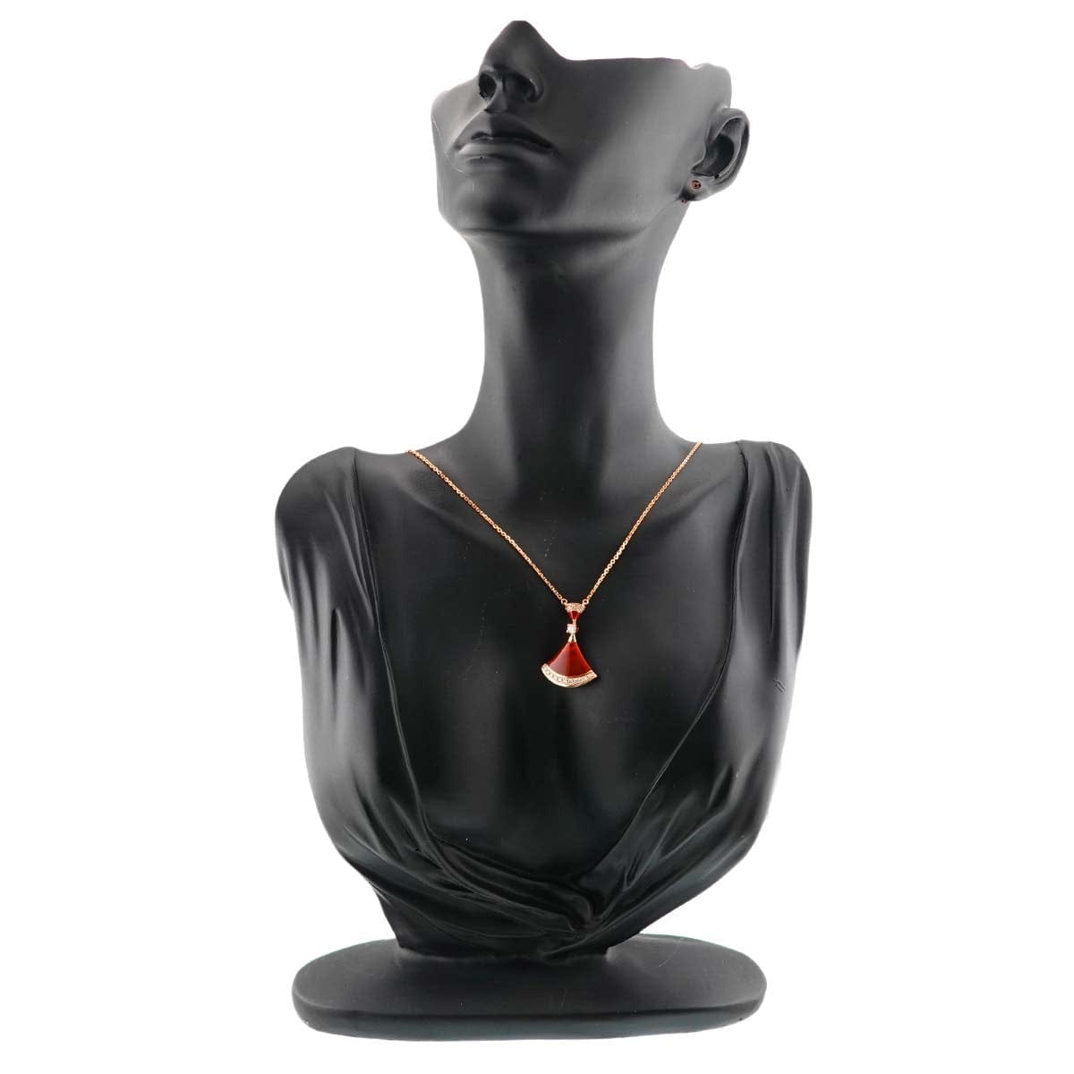 Luxury Promise Japan BVLGARI DIVAS DREAM Carnelian Diamond Necklace 18K PG 750 90311507