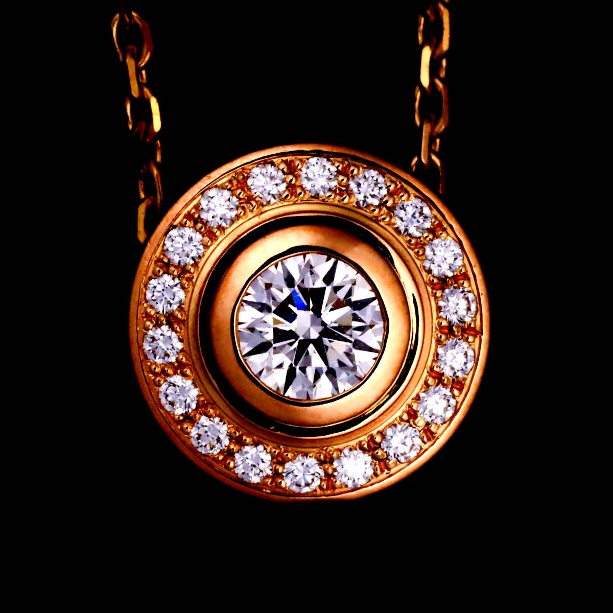 Luxury Promise Japan Cartier d'Amour Diamond Necklace 18K Pink Gold 750 90288111
