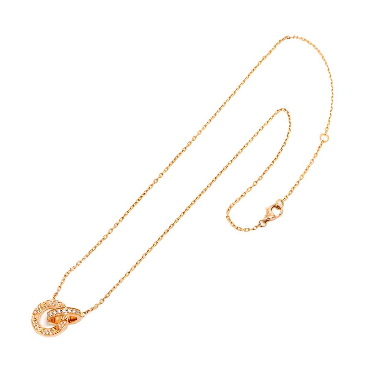 Luxury Promise Japan Cartier Love Pave Diamond Necklace 18K PG 750 90286992