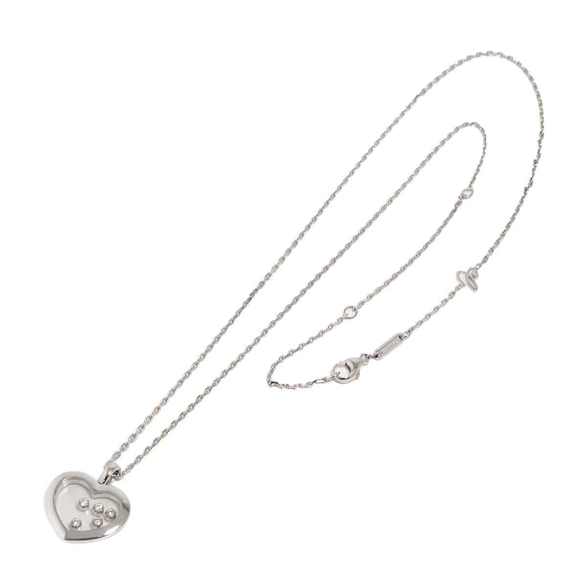 Luxury Promise Japan Chopard Happy Diamond Heart Long Necklace 18K White Gold 750 90312783