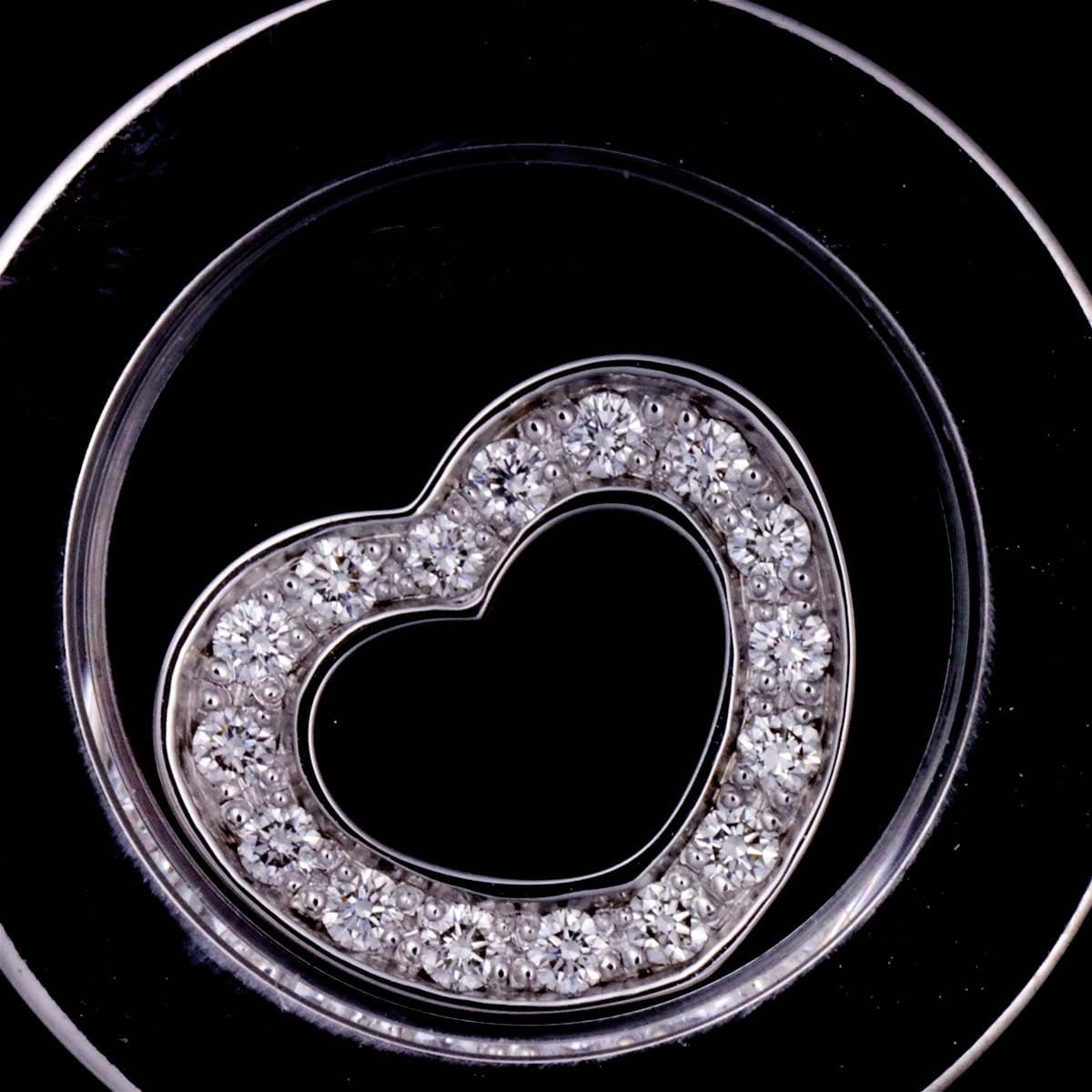 Luxury Promise Japan Chopard Happy Spirit Heart Diamond Necklace 18K White Gold 750 90288778