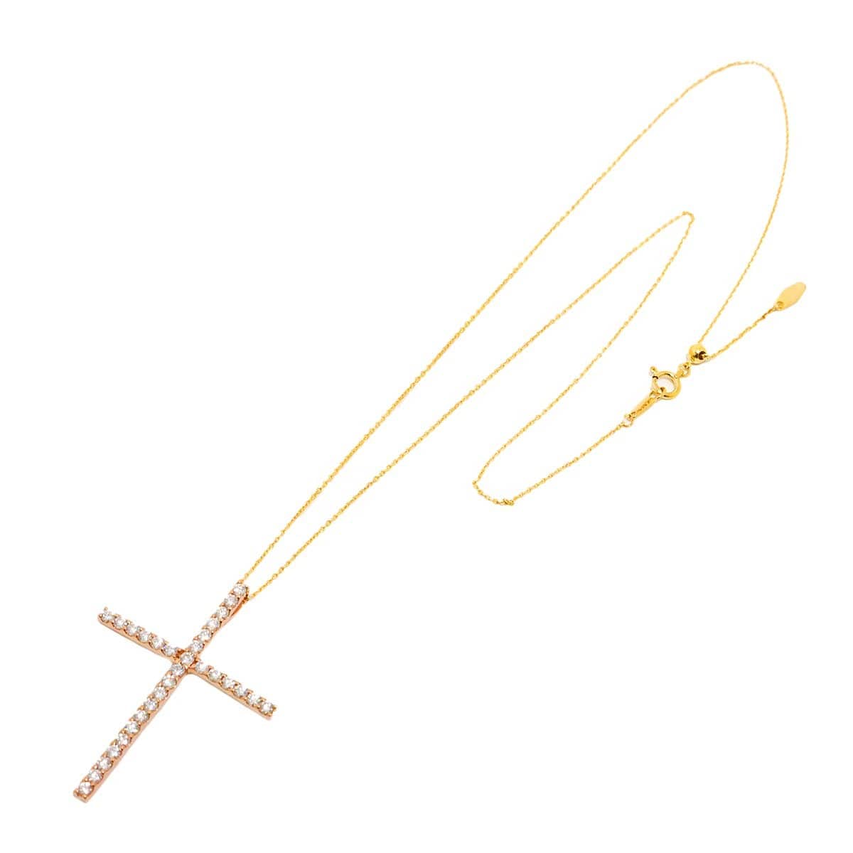 Luxury Promise Japan Diamond 1.00ct Necklace 18K K18 PG YG Pink Yellow Gold 90314992