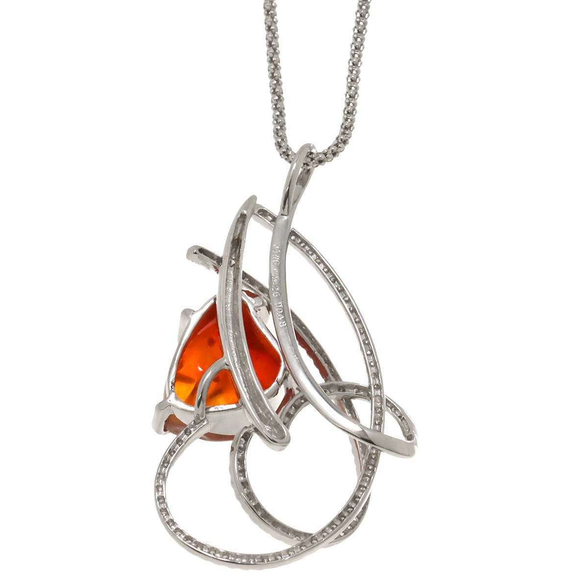 Luxury Promise Japan Opal 5.26 Diamond 0.48ct Necklace 14K WG White Gold 585 90283322