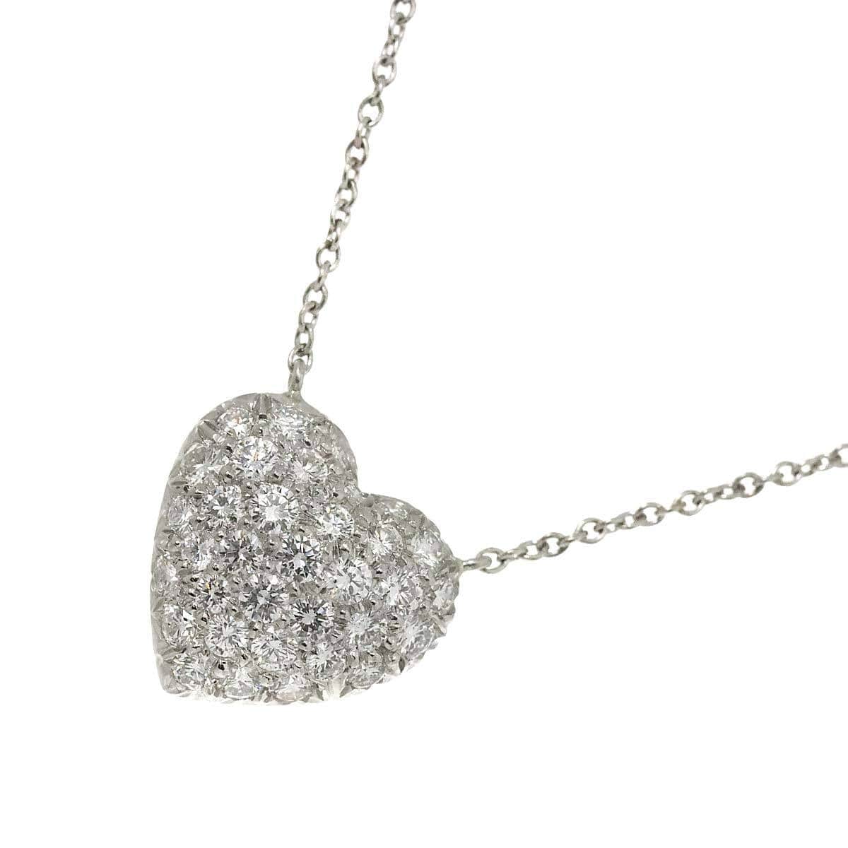 Luxury Promise Japan TIFFANY Co. Heart Pve Diamond Necklace Platinum 90272479