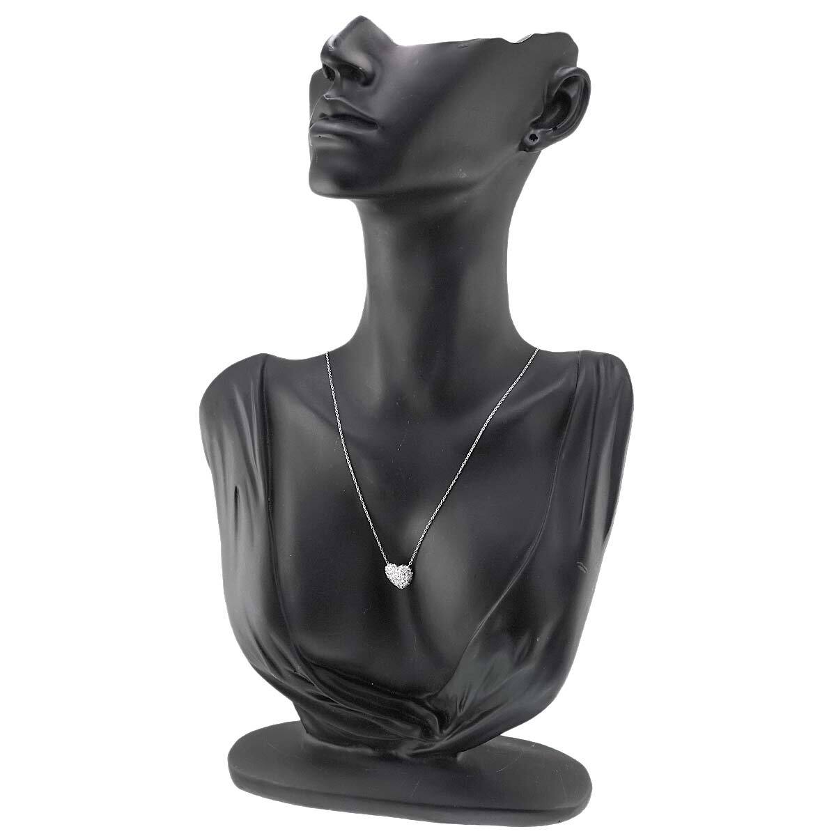 Luxury Promise Japan TIFFANY Co. Heart Pve Diamond Necklace Platinum 90272479