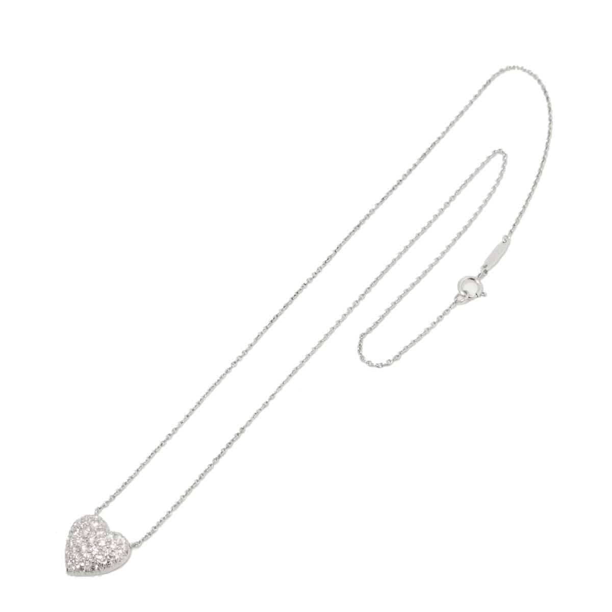 Luxury Promise Japan TIFFANY Co. Heart Pve Diamond Necklace Platinum 90272479
