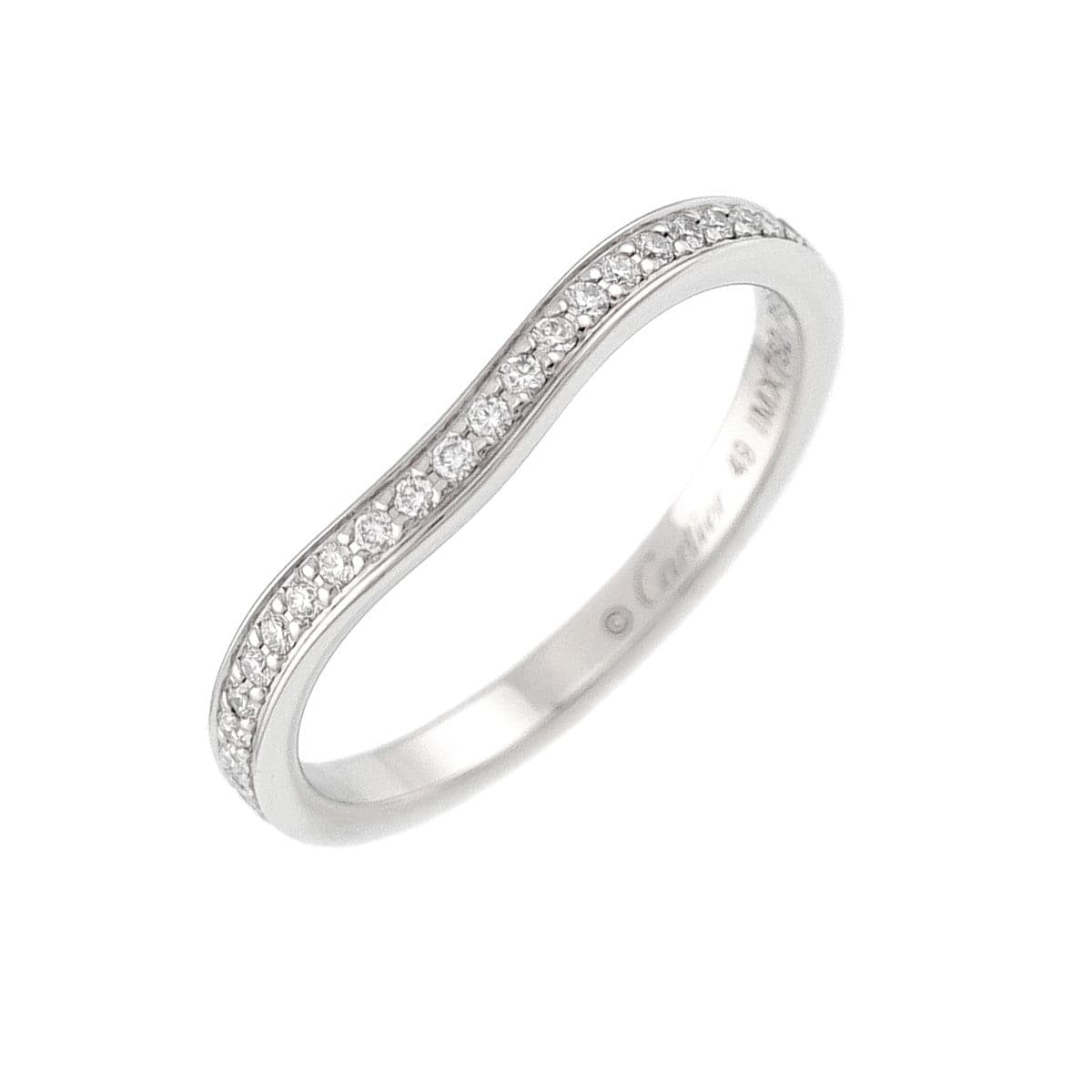 Luxury Promise Japan Cartier Ballerine Half Diamond Ring Pt Size49 4.75-5(US) 90285581