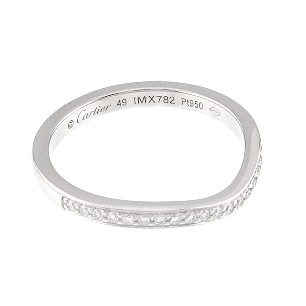Luxury Promise Japan Cartier Ballerine Half Diamond Ring Pt Size49 4.75-5(US) 90285581