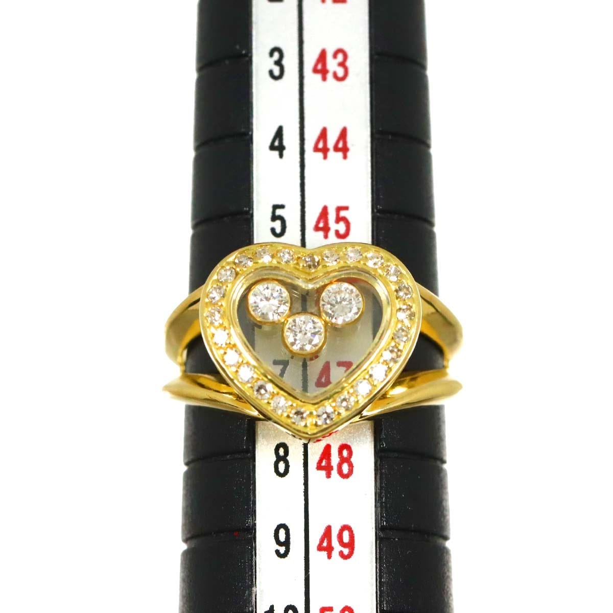 Luxury promise Japan Chopard Happy Diamond Ring 18K YG 750 Size4(US) 90319527