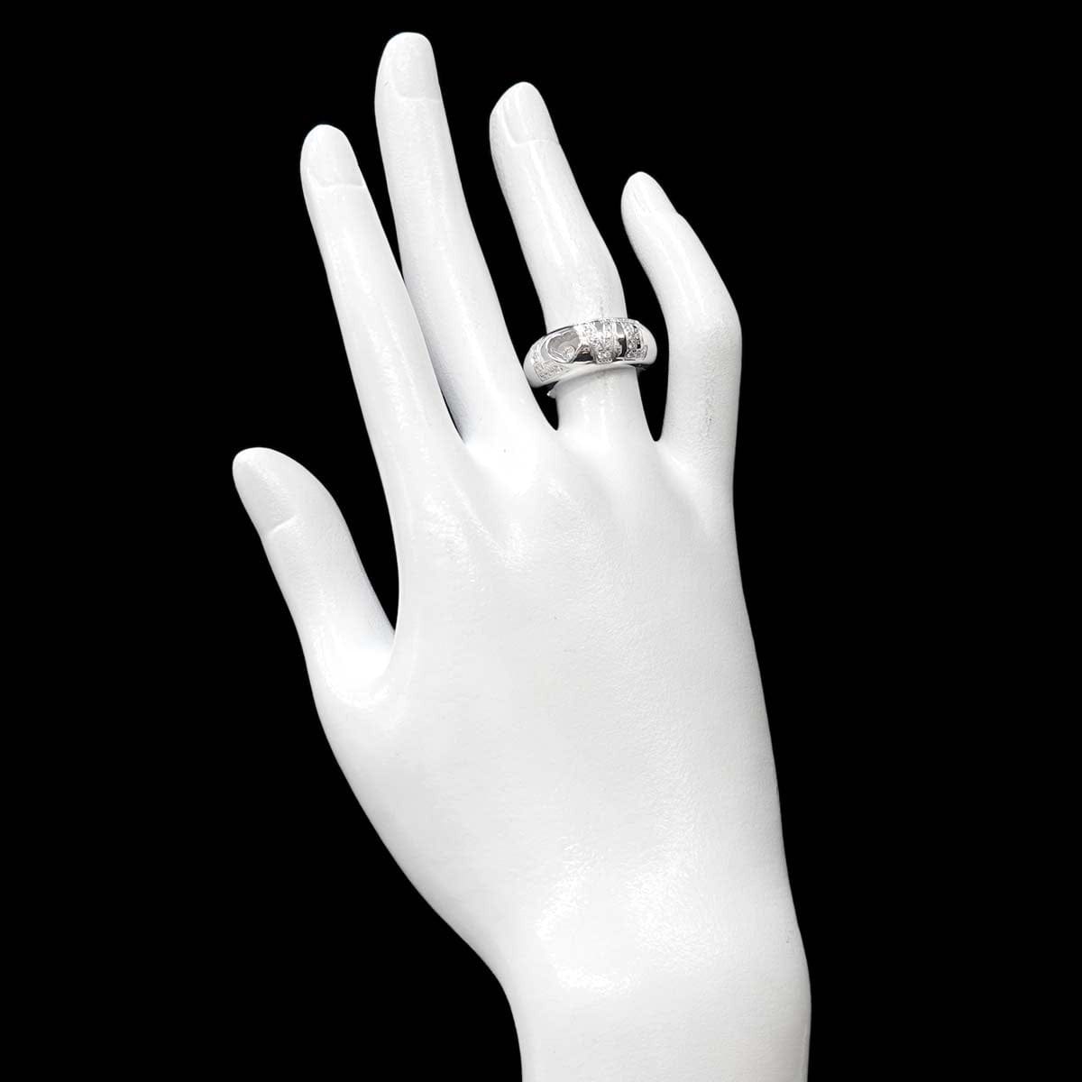 Luxury Promise Japan Chopard Happy LOVE Diamond Heart Ring 18K White Gold 750 Size6(US) 90278370