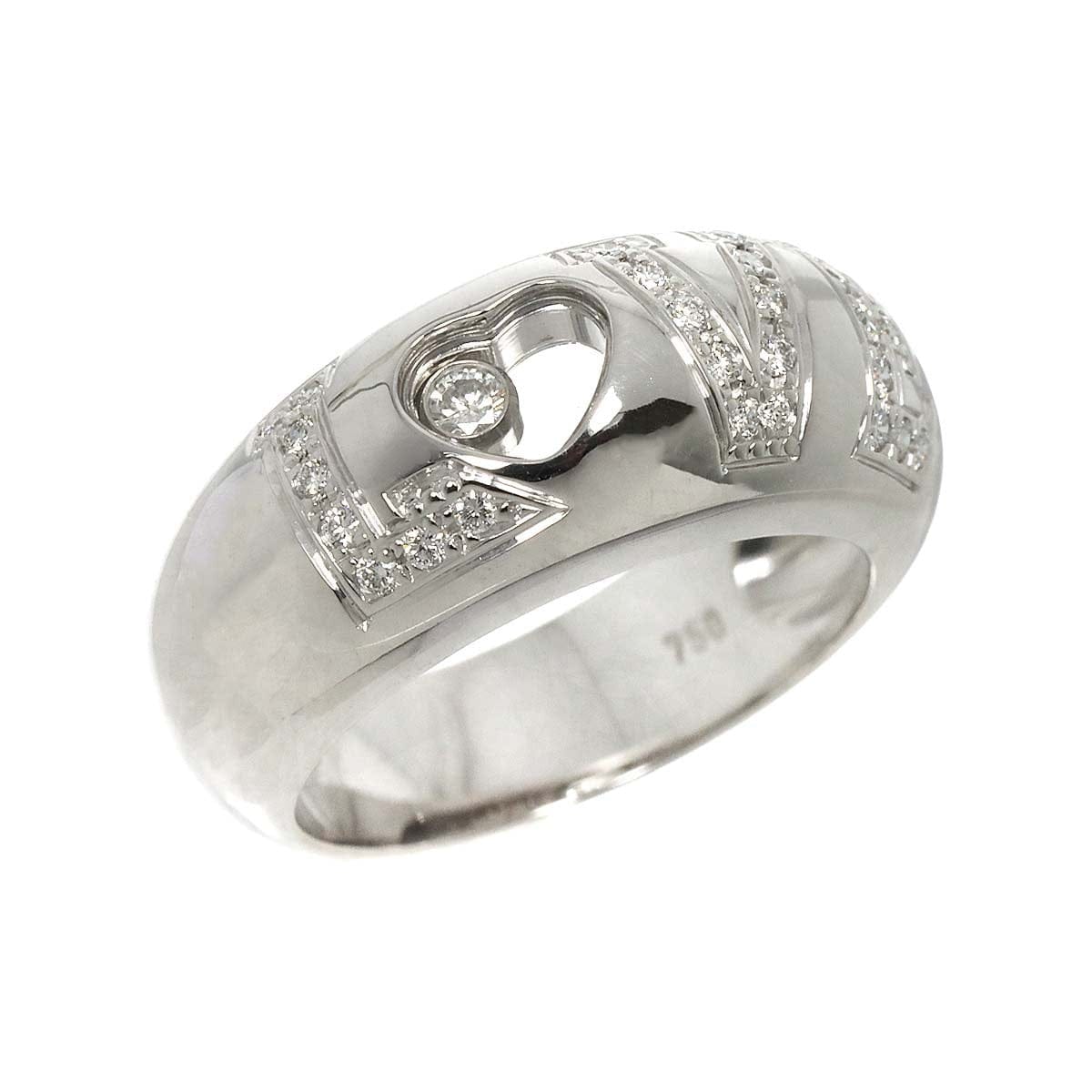 Luxury Promise Japan Chopard Happy LOVE Diamond Heart Ring 18K White Gold 750 Size6(US) 90278370
