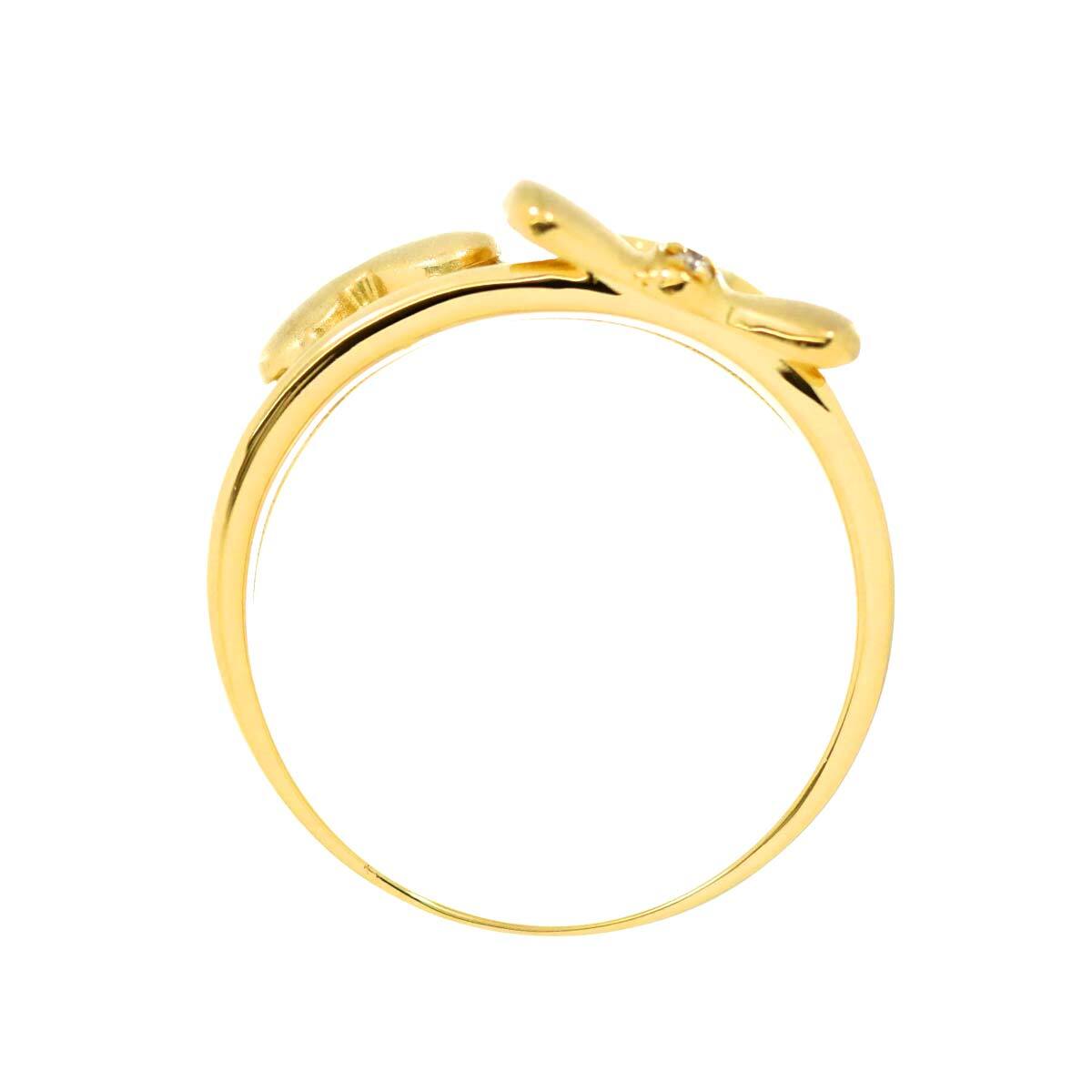Luxury Promise Japan Diamond 0.10ct Ring 18K YG Yellow Gold 750 7.25-7.5(US) 90280590
