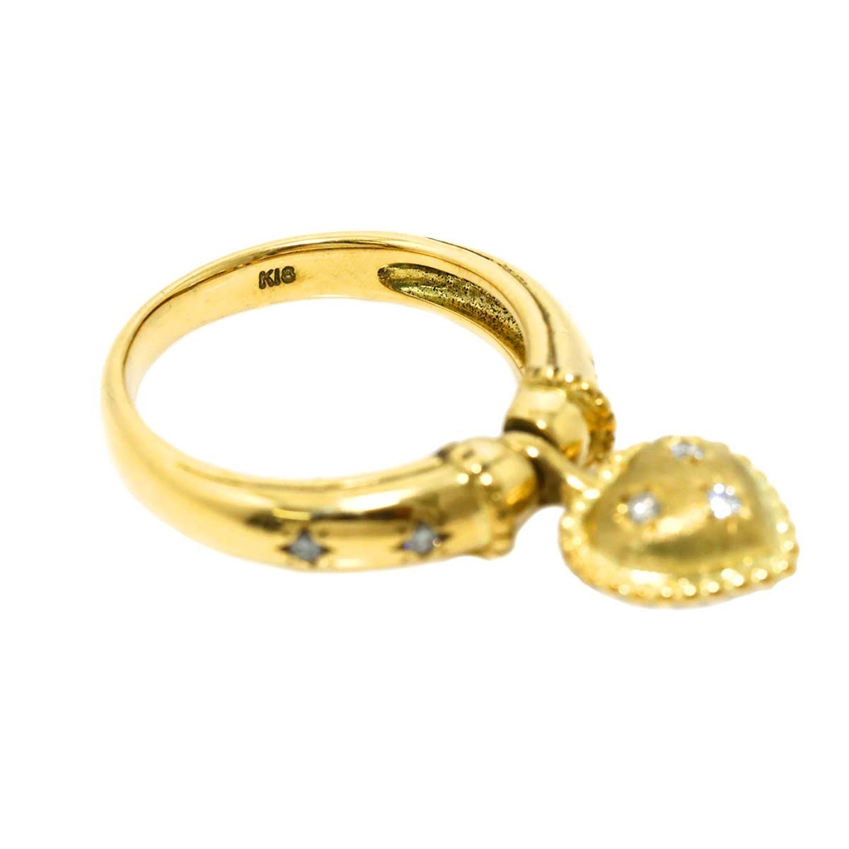 Luxury Promise Japan Diamond 0.17ct Ring 18K YG Yellow Gold 750 4.75-5(US) 90285824