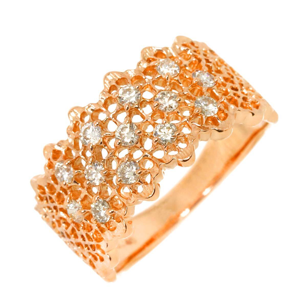 Luxury Promise Japan Diamond 0.40ct Ring 18K PG Pink Gold 750 Size6.75(US) 90283349