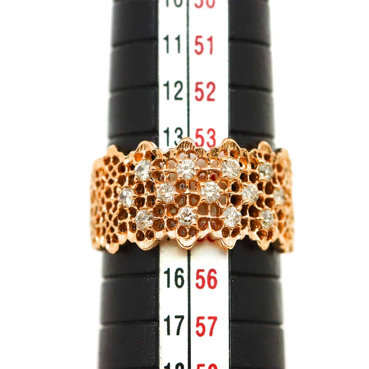 Luxury Promise Japan Diamond 0.40ct Ring 18K PG Pink Gold 750 Size6.75(US) 90283349