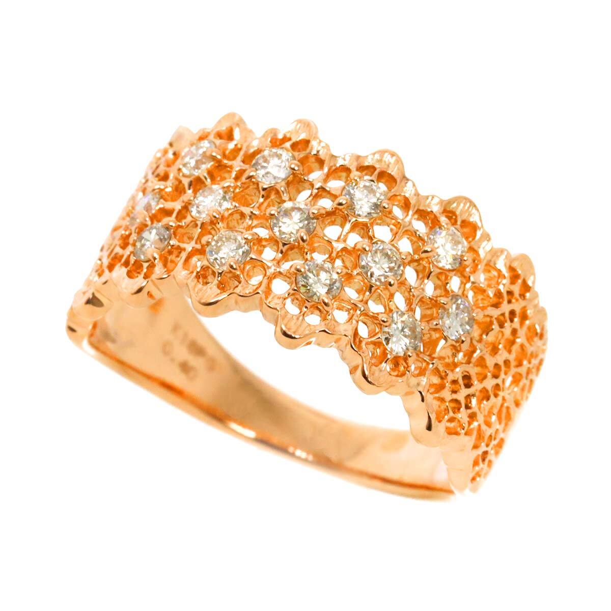 Luxury Promise Japan Diamond 0.40ct Ring 18K PG Pink Gold 750 Size6.75(US) 90283349