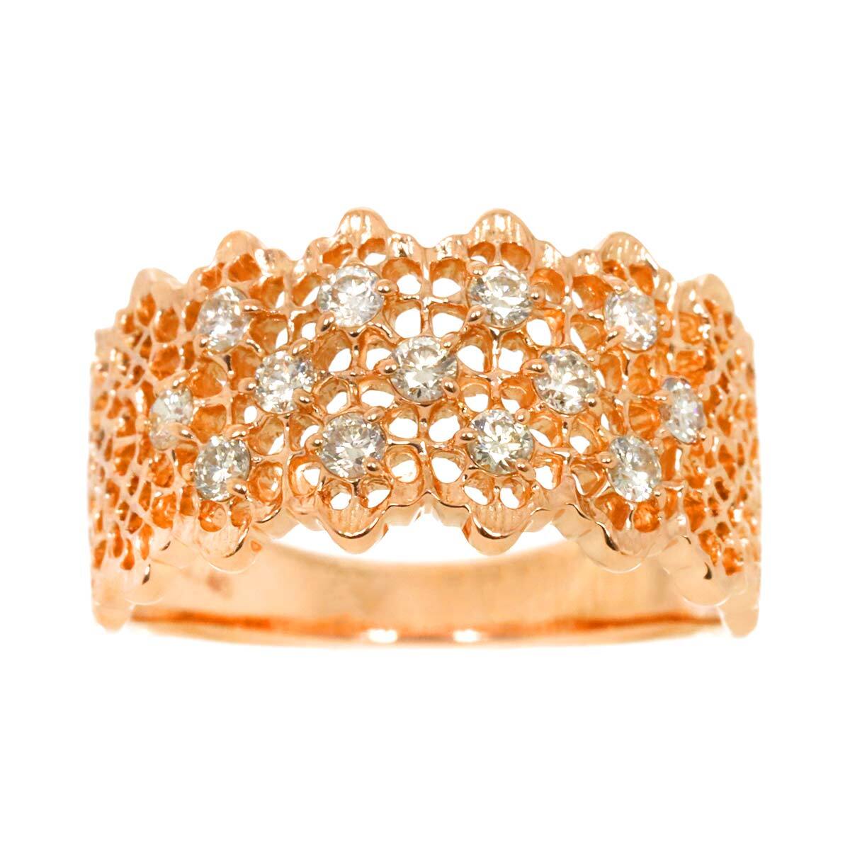 Luxury Promise Japan Diamond 0.40ct Ring 18K PG Pink Gold 750 Size6.75(US) 90283349