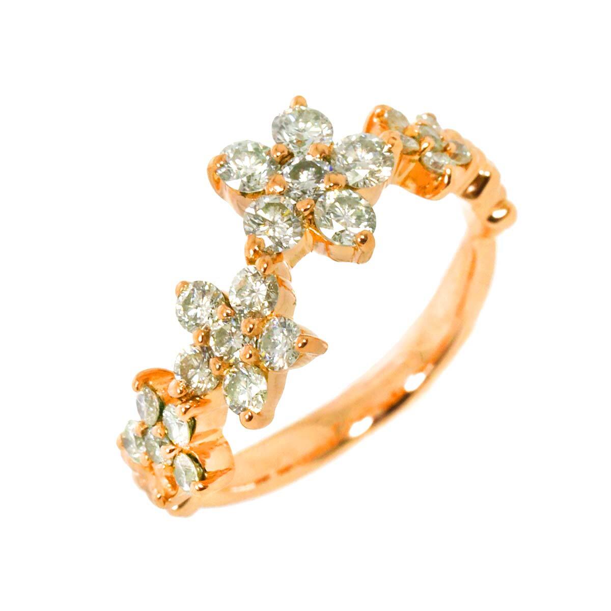 Luxury Promise Japan Diamond 0.75ct Ring 18K PG Pink Gold 750 Size4.5(US) 90282828