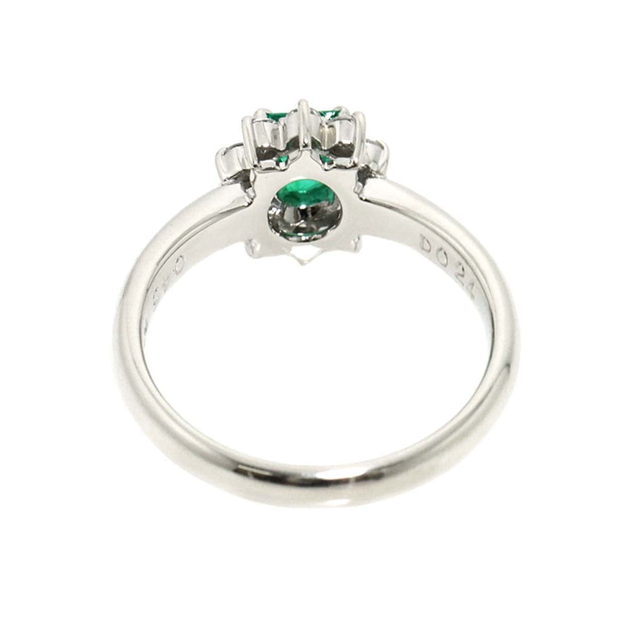 Luxury Promise Japan Emerald 0.45ct Diamond 0.24ct Ring Pt Platinum Size5.5-5.75(US) 90283346