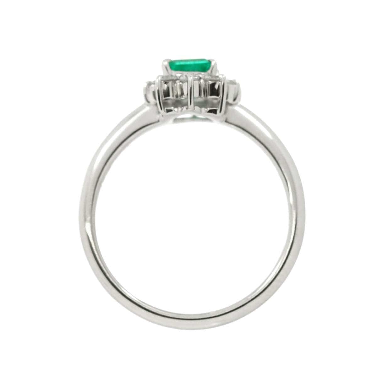 Luxury Promise Japan Emerald 0.45ct Diamond 0.24ct Ring Pt Platinum Size5.5-5.75(US) 90283346