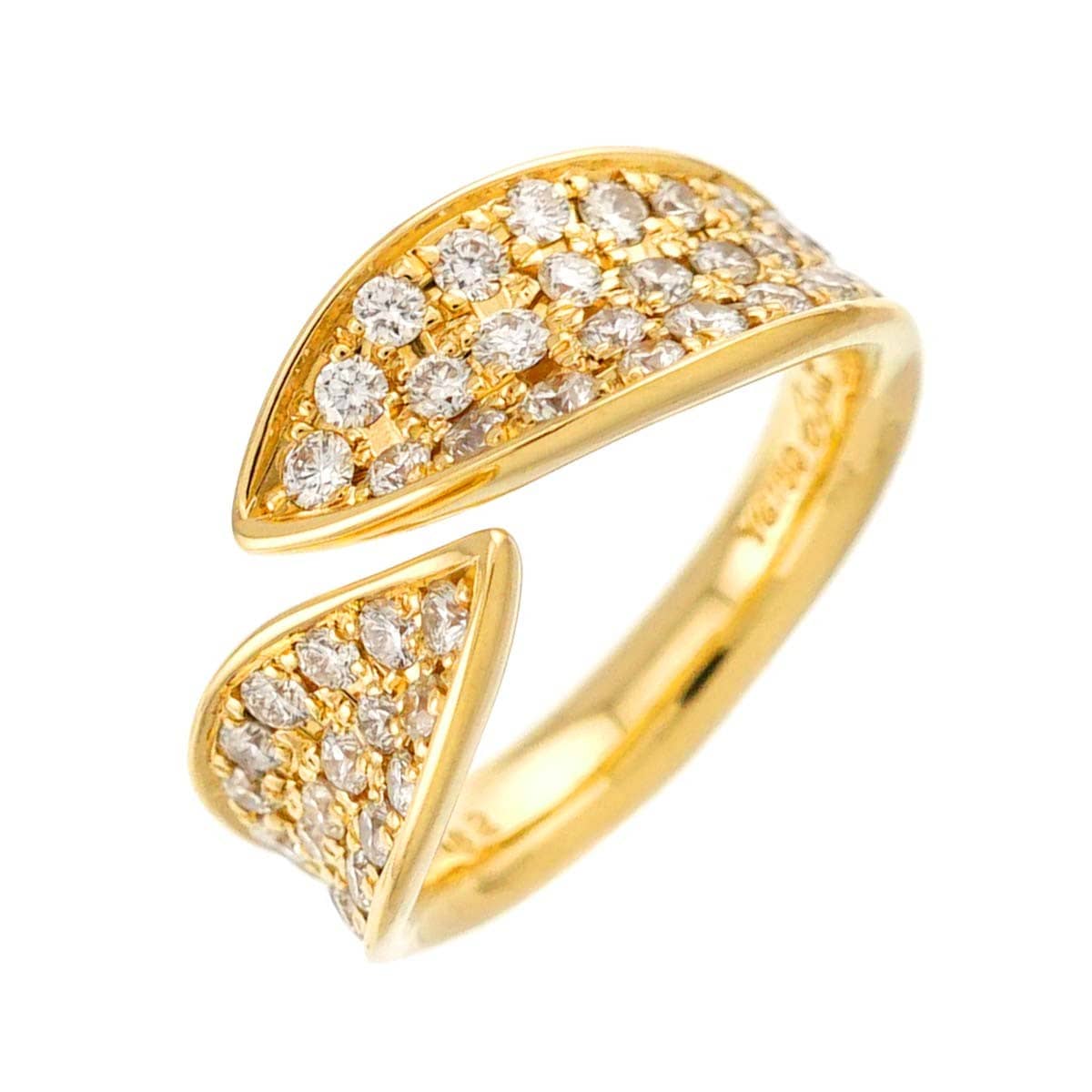 Luxury Promise Japan Jeunet Diamond 0.62ct Ring 18K YG 750 Size3-3.25(US) 90313517