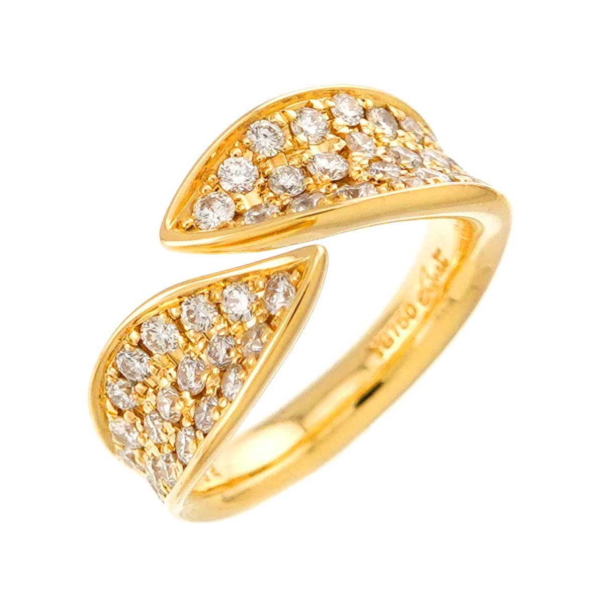 Luxury Promise Japan Jeunet Diamond 0.62ct Ring 18K YG 750 Size3-3.25(US) 90313517