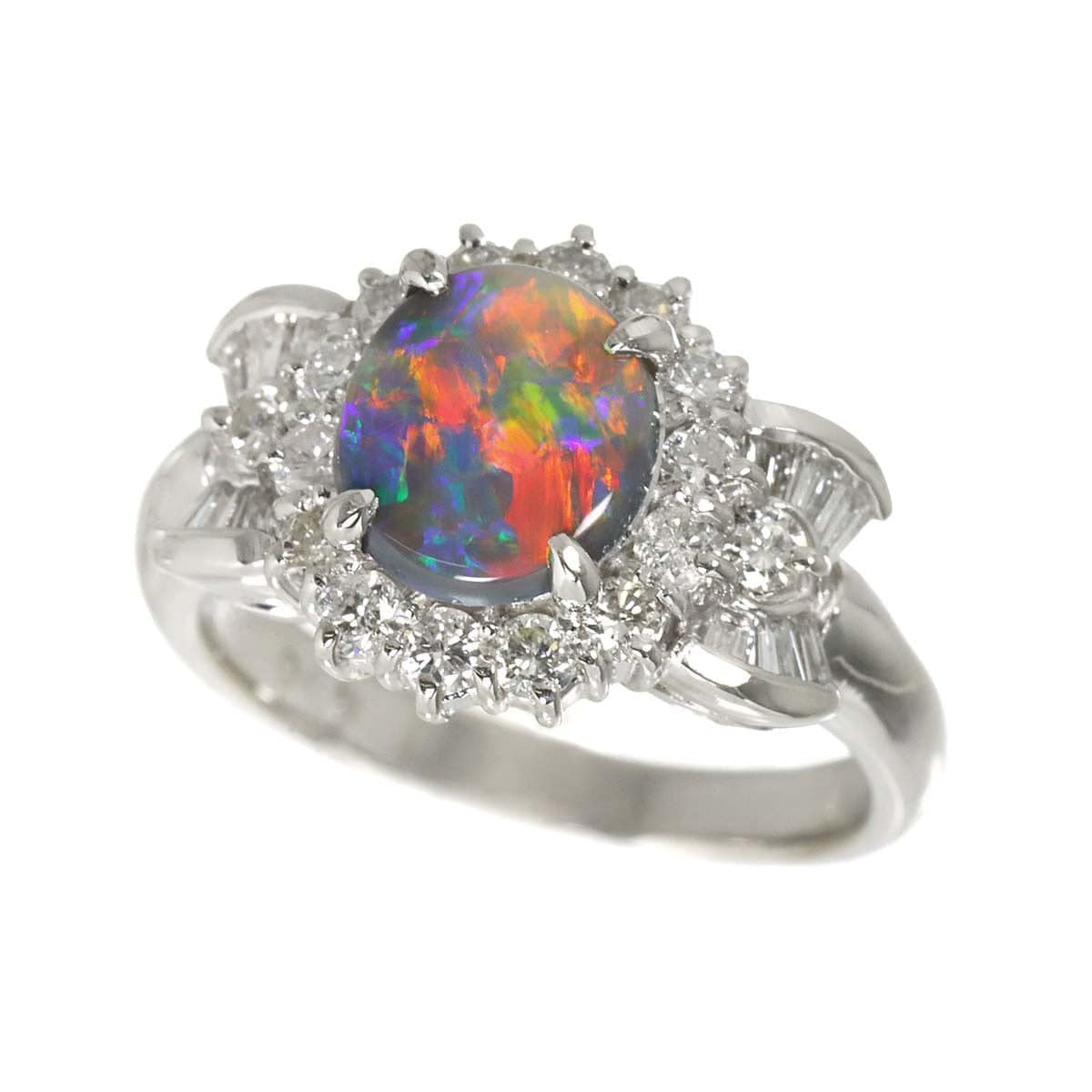 Luxury Promise Japan Opal 0.92ct Diamond 0.69ct Ring Pt Platinum size5-5.25(US) 90286655