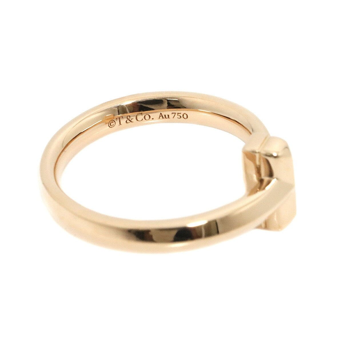 Luxury Promise Japan TIFFANY Co. T One Diamond Ring 18K PG 750 Size5.5-5.75(US) 90288322