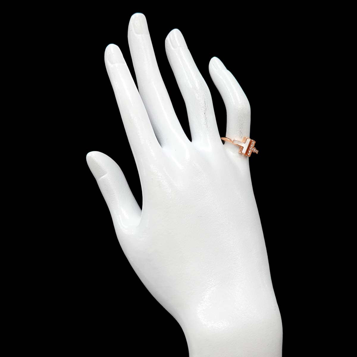 Luxury Promise Japan TIFFANY Co. T Wire Diamond Mother of Pearl MOP Ring 18K PG 750 6(US) 90287453