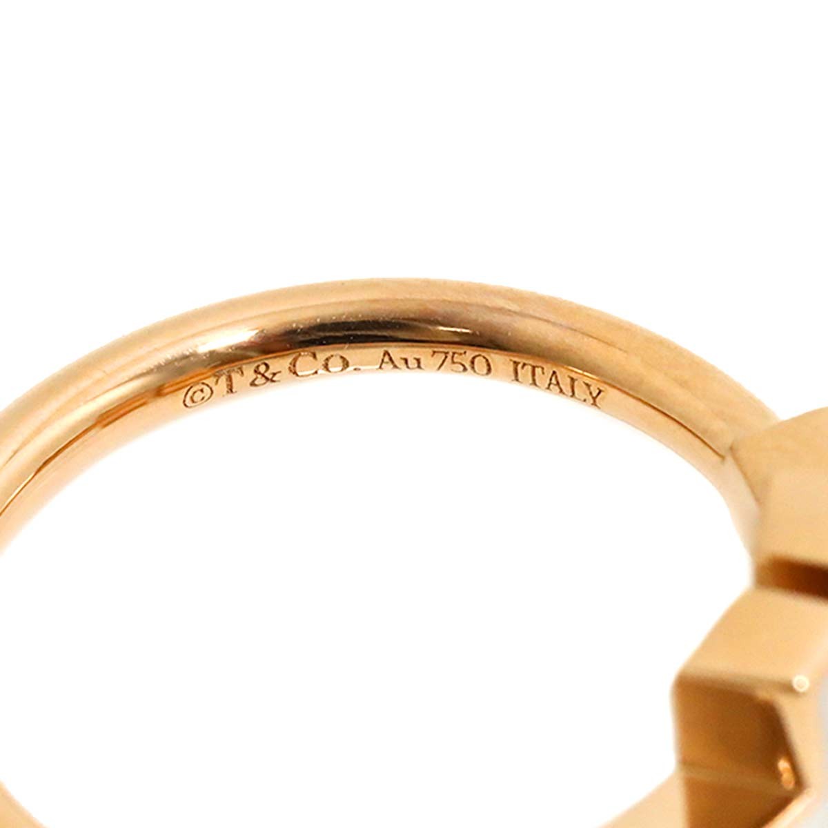 Luxury Promise Japan TIFFANY Co. T Wire Diamond Mother of Pearl MOP Ring 18K PG 750 6(US) 90287453