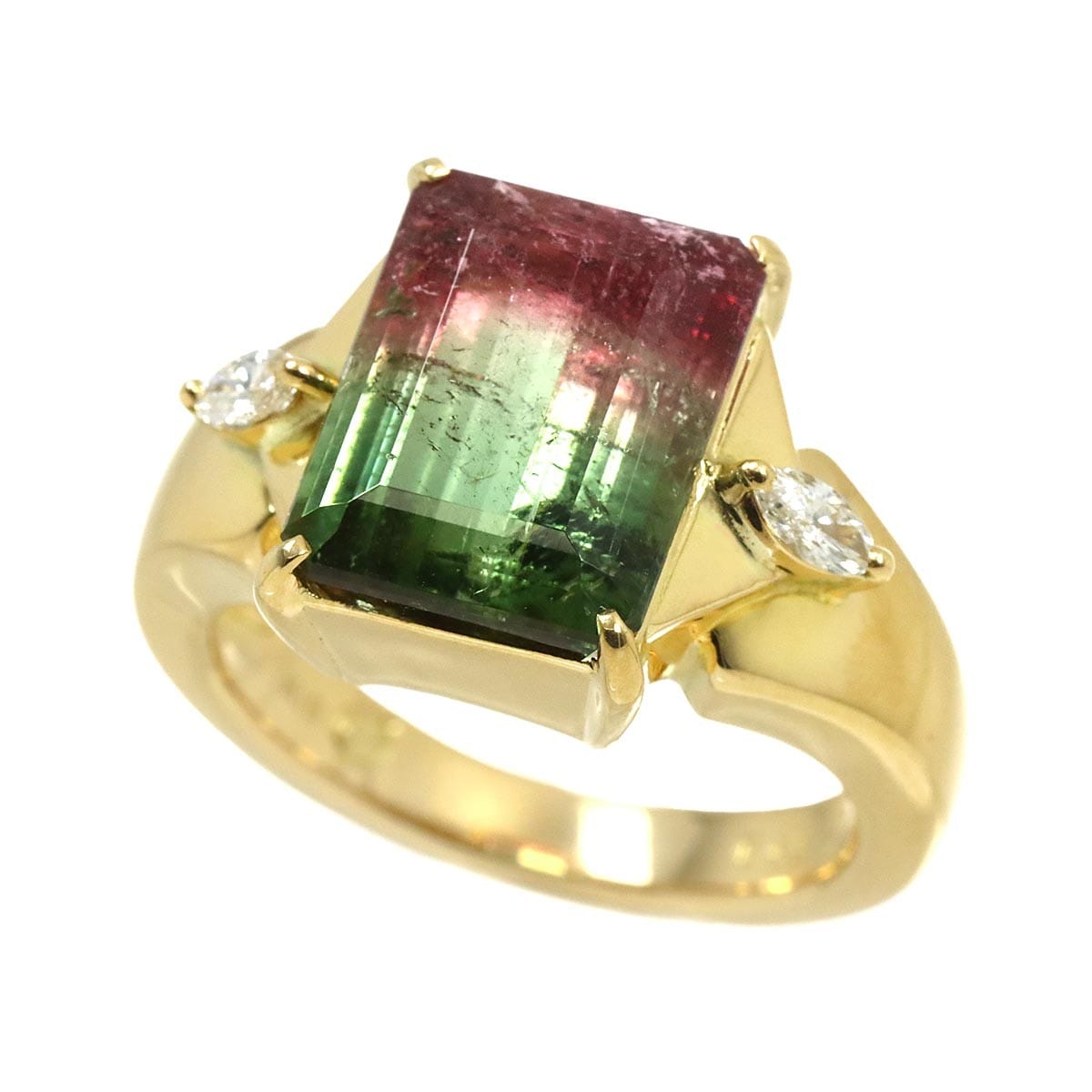 Luxury Promise Japan Tourmaline 6.55ct Diamond 0.16ct Ring 18K YG 750 Size6-6.25(US) 90315984