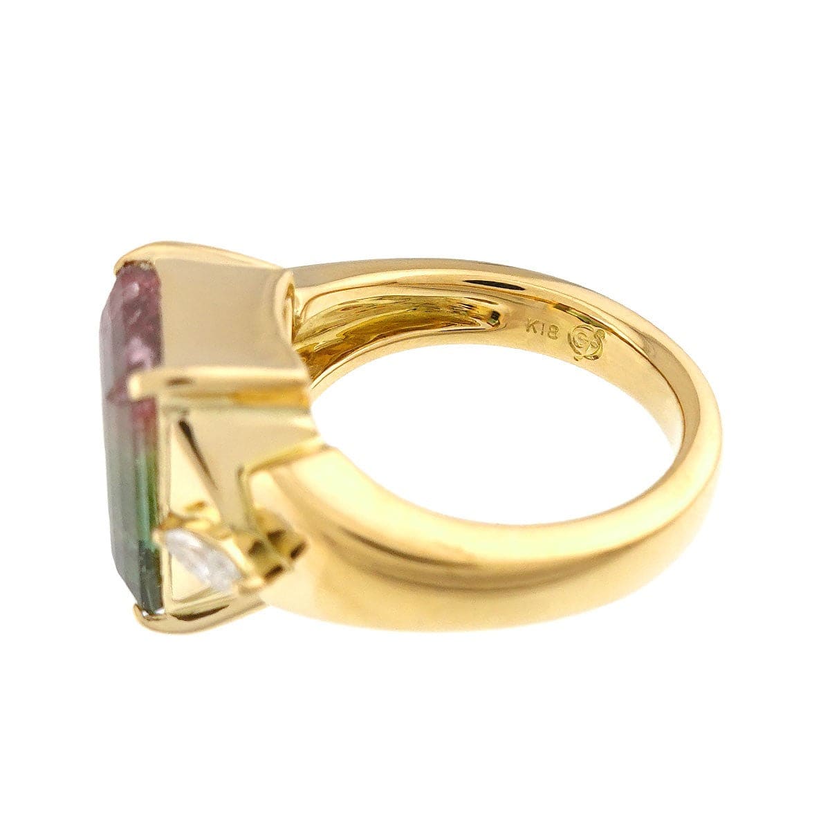 Luxury Promise Japan Tourmaline 6.55ct Diamond 0.16ct Ring 18K YG 750 Size6-6.25(US) 90315984