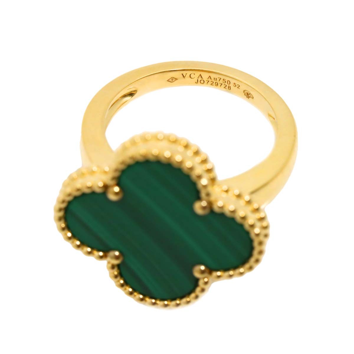 Luxury Promise Japan Van Cleef Arpels Magic Alhambra Ring Malachite 18K YG 750 size52 6(US) 90287001