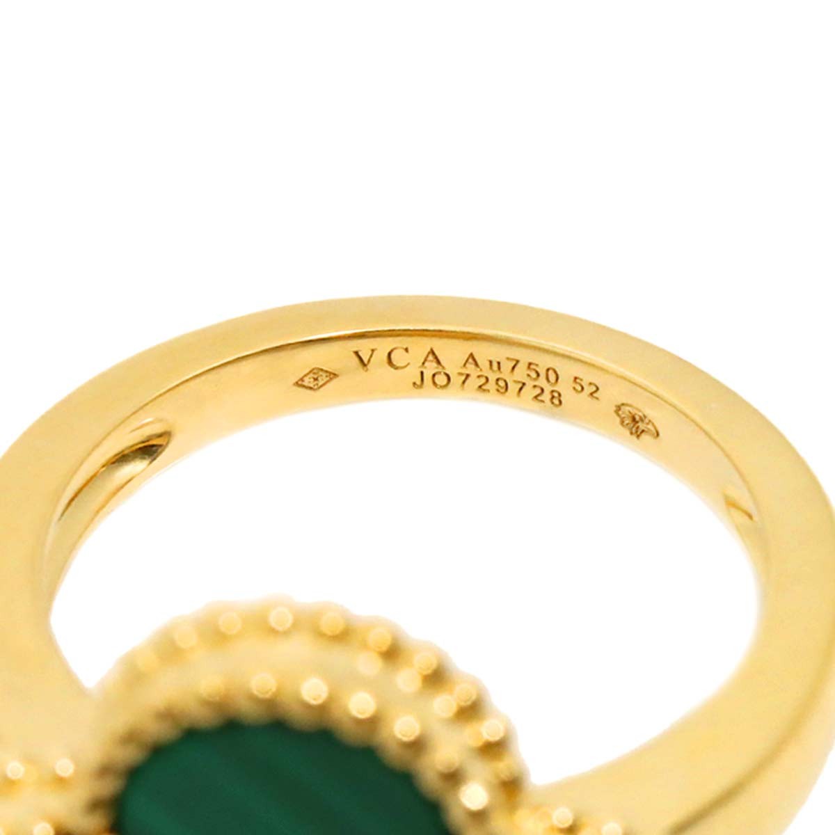 Luxury Promise Japan Van Cleef Arpels Magic Alhambra Ring Malachite 18K YG 750 size52 6(US) 90287001