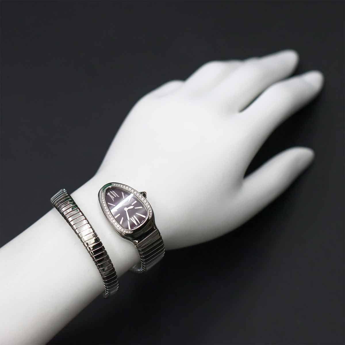 Luxury Promise Japan BVLGARI Serpenti SP35S Quartz Purple Dial Ladies Watch 90286840