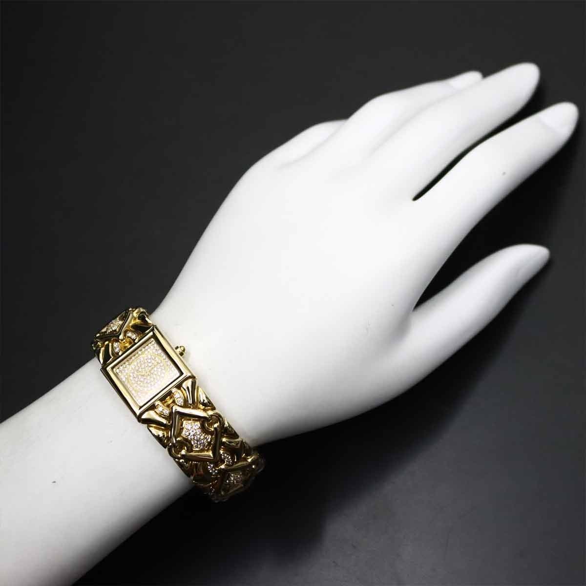 Luxury Promise Japan BVLGARI Torika BJ06 750 Yellow Gold Diamond Gold Dial Ledies 90309023