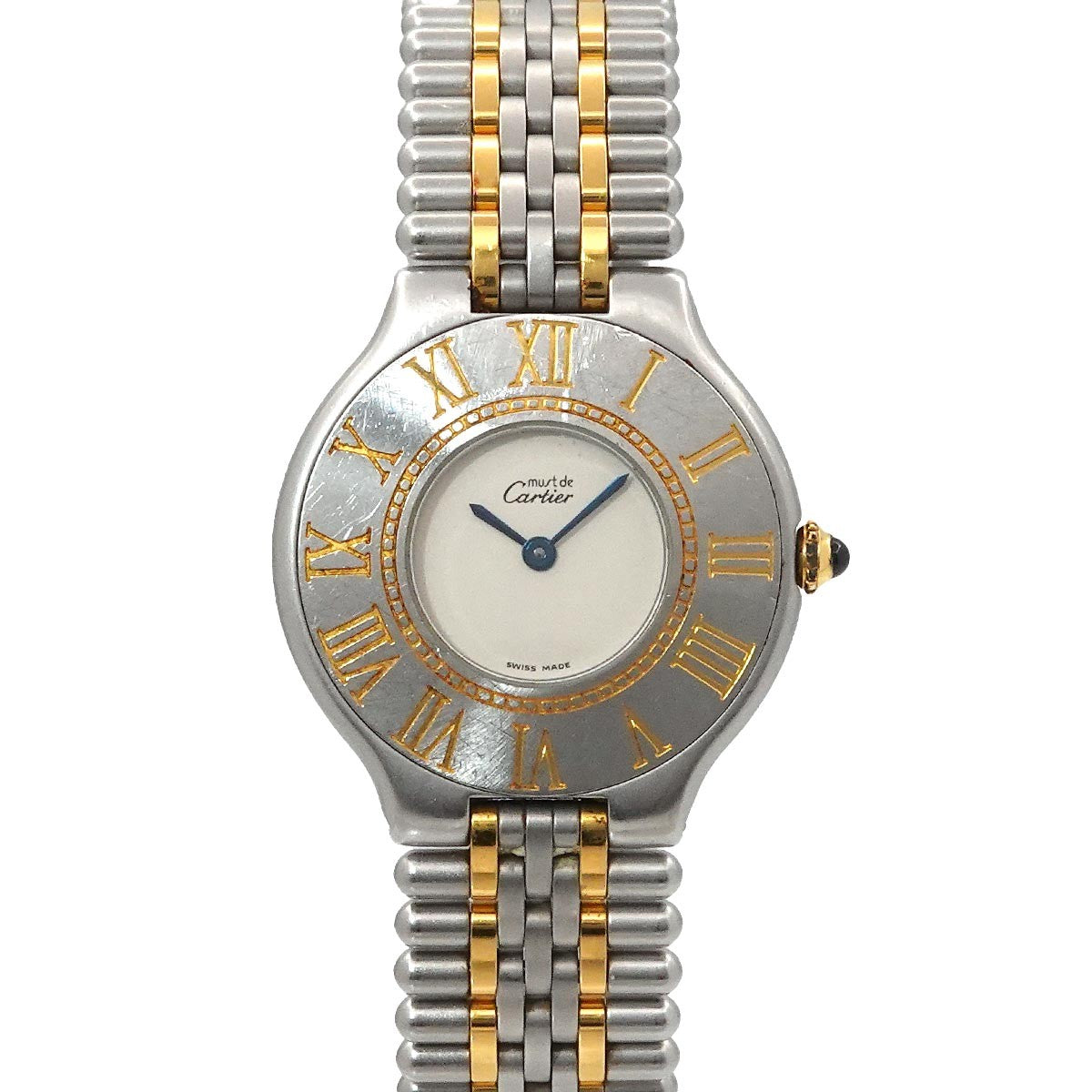 Luxury Promise Japan Cartier Must 21 Van Thian W10050F4 Quartz Cream Dial Boys Watch 90289958