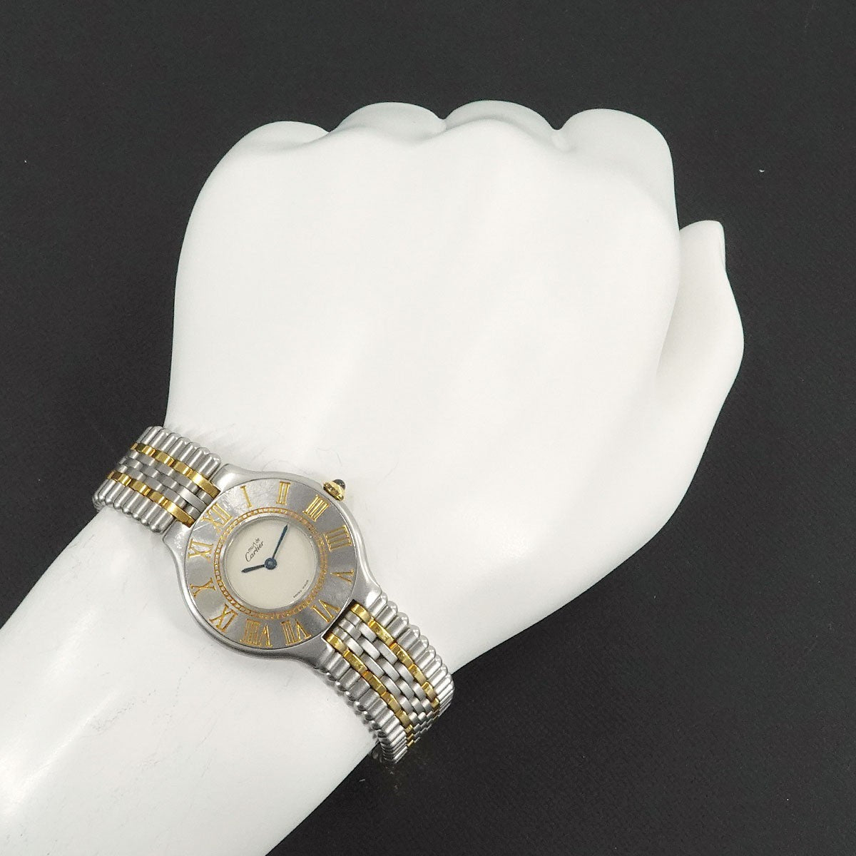 Luxury Promise Japan Cartier Must 21 Van Thian W10050F4 Quartz Cream Dial Boys Watch 90289958
