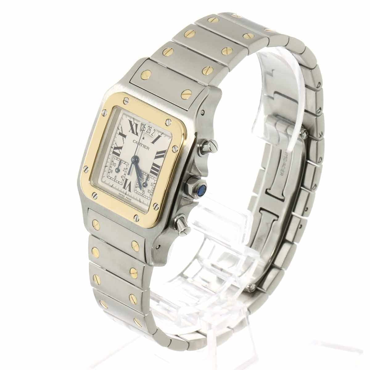 Luxury Promise Japan Cartier Santos Galbee LM W20042C4 750 YG Cream Dial Mens Watch 90282568
