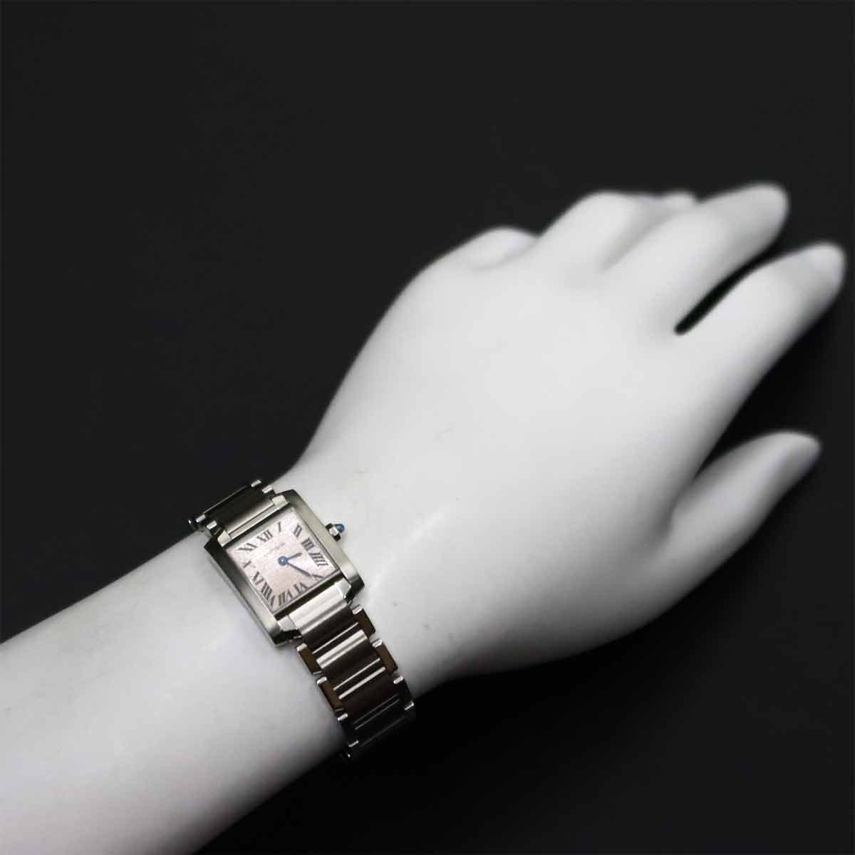 Luxury Promise Japan Cartier Tank Francaise SM W51008Q3 Quartz Silver Dial Ladies Watch 90286360