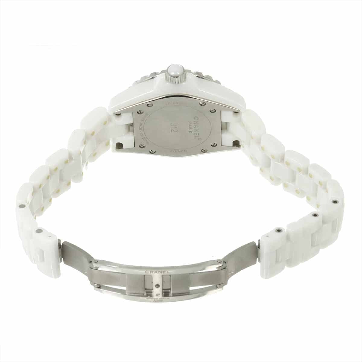 Luxury Promise Japan CHANEL J12 33mm H1628 12P Diamond Quartz White Dial Ladies Watch 90308019