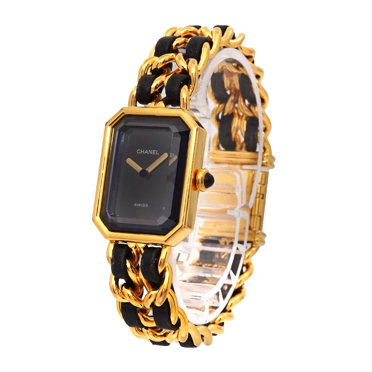 Luxury Promise Japan CHANEL Premiere Size M H0001 Vintage Quartz Black Dial Ladies Watch 90287144
