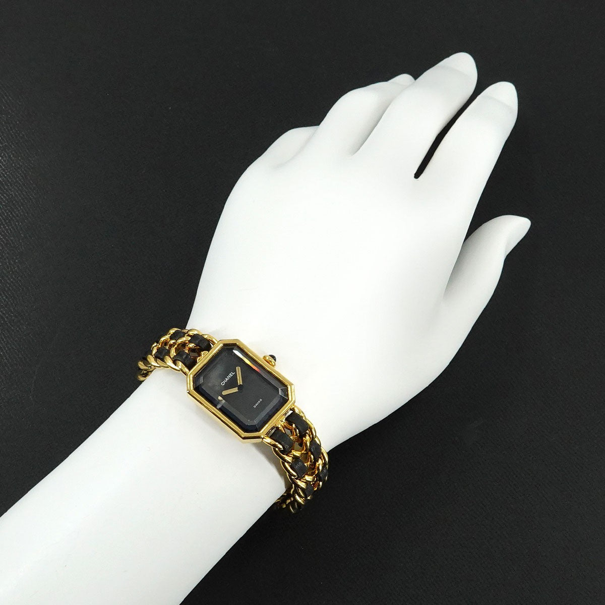 Luxury Promise Japan CHANEL Premiere Size M H0001 Vintage Quartz Black Dial Ladies Watch 90287144