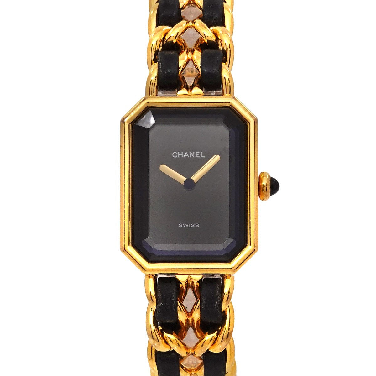 Luxury Promise Japan CHANEL Premiere Size M H0001 Vintage Quartz Black Dial Ladies Watch 90287144