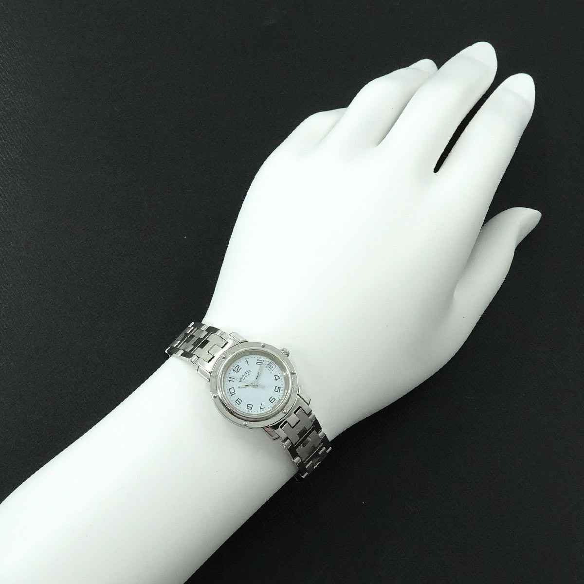 Luxury Promise Japan HERMES Clipper CL4 210 Quartz White Dial Ladies Watch 90288606