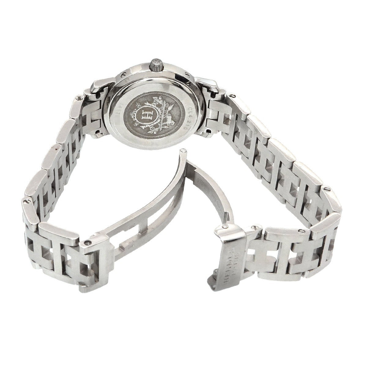 Luxury Promise Japan HERMES Clipper CL4 210 Quartz White Dial Ladies Watch 90288606
